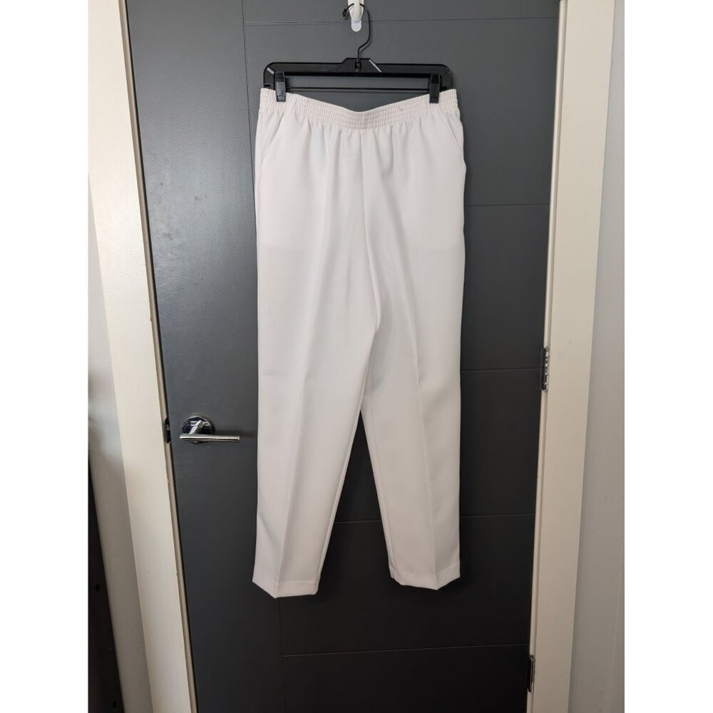 Donnkenny Classics Womens‎ White Elastic Waist Pull-On Pants with Pockets - 16S